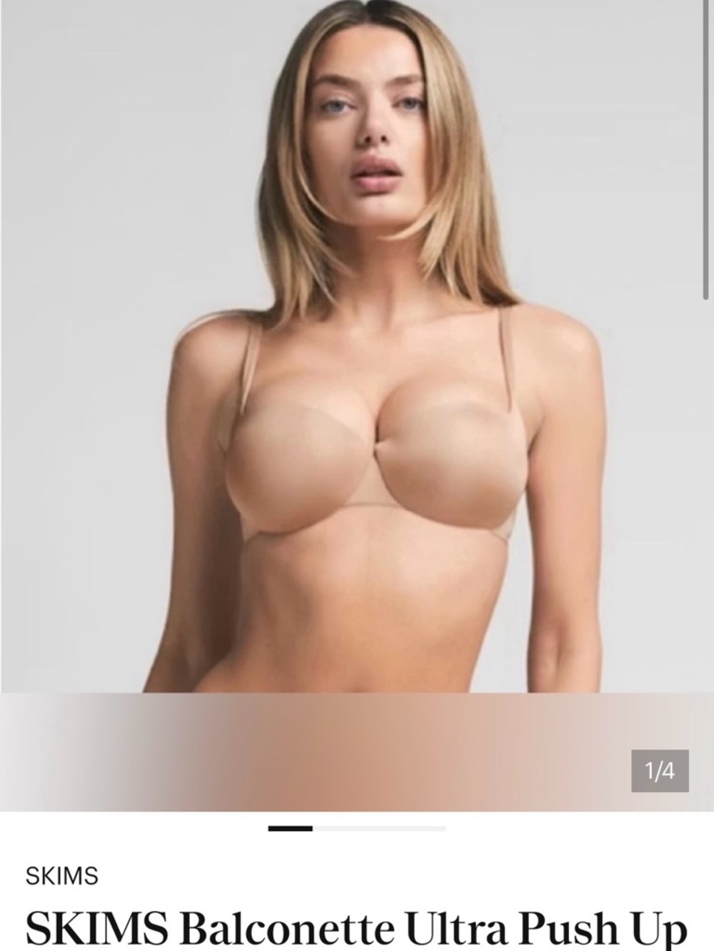 SKIMS Balconette Push-Up Bra in Light Nude